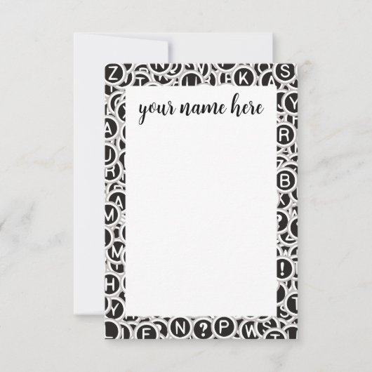 Clés de machine à écrire personnalisées Cartes pou (Devant)