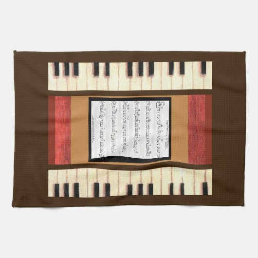 Clés de piano bordure feuille musique serviette de (Horizontal)