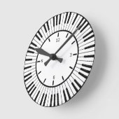 Clés de piano Design Horloge ronde (Angle)
