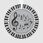 Clés de piano et notes circulaires de musique (dos)