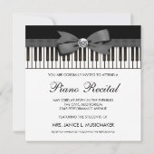 Clés de piano noir et blanc Considérant Invitation (Dos)