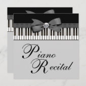 Clés de piano noir et blanc Considérant Invitation (Devant / Derrière)