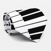 Clés de piano noir et blanc cravate pour pianiste (Roulé)