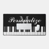 Clés de piano noir et blanc monogramme personnalis (Clavier et souris)