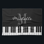 Clés de piano noir et blanc serviette de cuisine m<br><div class="desc">Touches de piano noir et blanc personnalisées serviette de cuisine monogramme. Faites votre propre cadeau unique d'anniversaire ou de Noël pour les musiciens, professeur de piano, instructeur, étudiant, pianiste, pianiste, instructeur, ami, etc. Conception de clavier classique avec logo monogramme de typographie de script élégant. Design élégant de musique classique pour...</div>