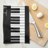 Clés de piano noir et blanc serviette de cuisine m (Quart Plié)