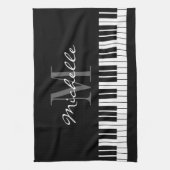 Clés de piano noir et blanc serviette de cuisine m (Vertical)