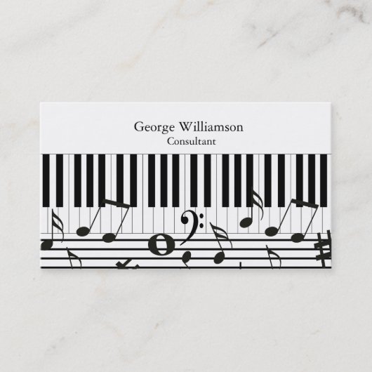 Clés de piano personnalisées Instruments Carte de (Devant)