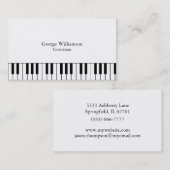 Clés de piano personnalisées Instruments Carte de (Devant / Derrière)