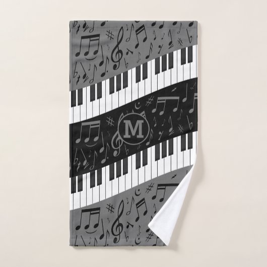Clés décorées d'un monogramme de piano de courbe (Serviette à main)