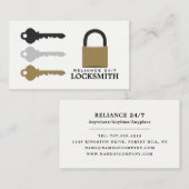 Clés et cadenas, Carte de visite Locksmith (Devant / Derrière)