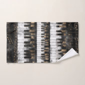 Clés et notes de piano - aquarelle et or (Serviette à main)