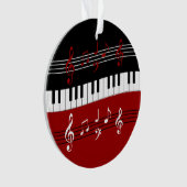 Clés et notes de piano noir rouge élégant (devant)