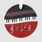 Clés et notes de piano noir rouge élégant (devant)