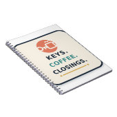 Clés Fermetures Café Carnet de notes en spirale po (Côté Droit)