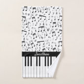 Clés noires et blanches élégantes de piano (Serviette à main)
