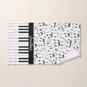 Clés noires et blanches élégantes de piano (Serviette à main)
