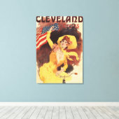 Cleveland Bicycles American Girl in Yellow Canvas Afdruk (Insitu (Houten vloer))