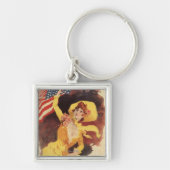 Cleveland Bicycles American Girl in Yellow Sleutelhanger (Voorkant)