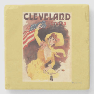 Cleveland Bicycles American Girl in Yellow Stenen Onderzetter