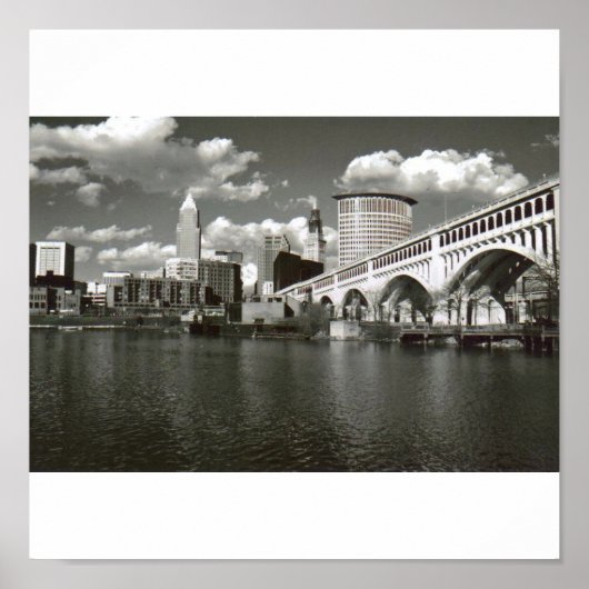 Cleveland Black en White Poster (Voorkant)