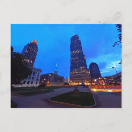 Cleveland city center at night briefkaart
