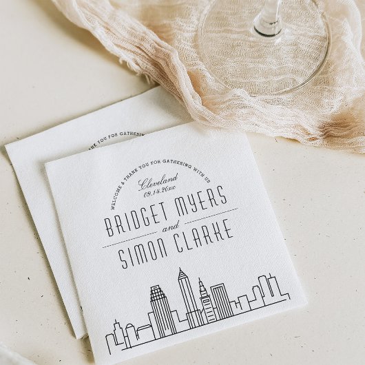 Cleveland Deco Skyline | Weddenschap Napkins Servet