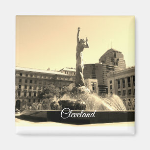 Cleveland Fountain (Sepia) Magneet