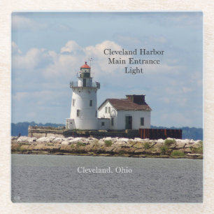 Cleveland Harbour Main Entrance Light onderzetter Glazen Onderzetter