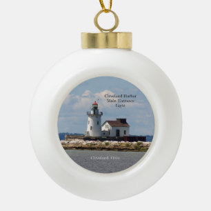 Cleveland Harbour Main Entrance Light-versiering Keramische Bal Ornament