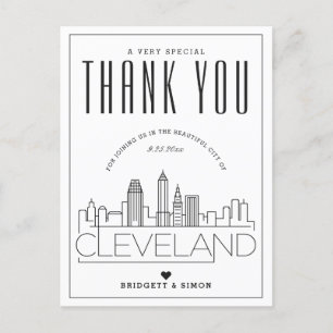 Cleveland Huwelijk Bedankt voor uw komst! Postka Briefkaart