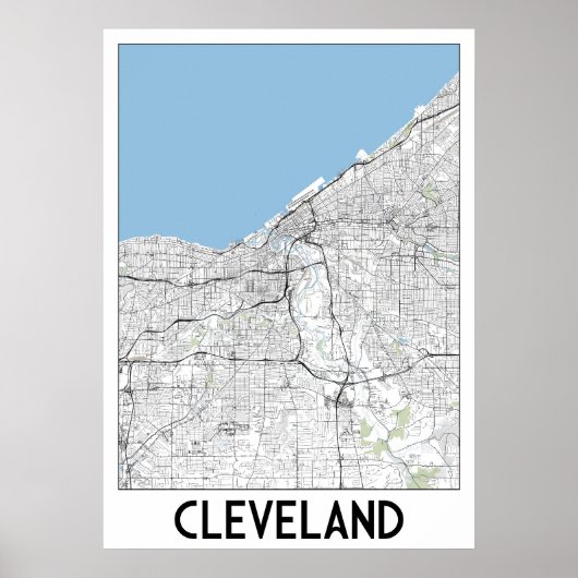 Cleveland kaart poster (Voorkant)