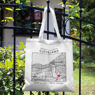 Cleveland Love Locator   Stadsplattegrond Bruiloft Tote Bag
