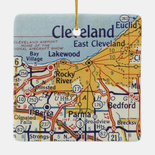 Cleveland  Map Keramisch Ornament (Achterkant)