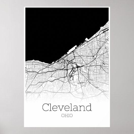Cleveland Map - Ohio - City Map Poster (Voorkant)