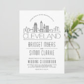 Cleveland Mariage | Invitation Skyline stylisée (Debout devant)