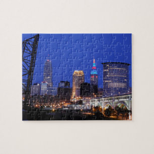 Cleveland Night Skyline Legpuzzel