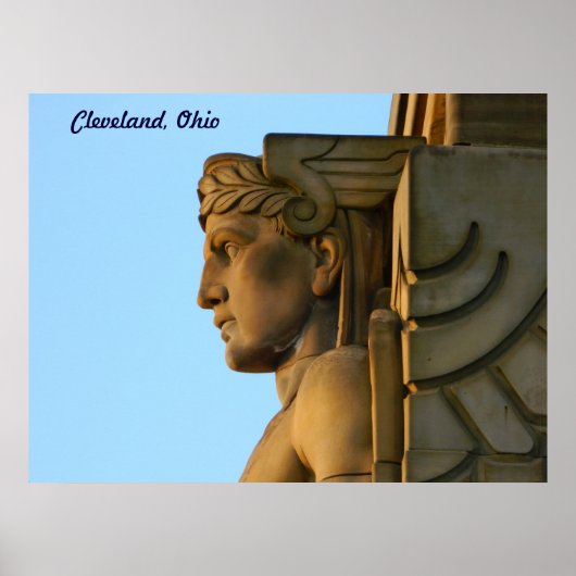 Cleveland OH Bridge Art Deco Poster (Voorkant)