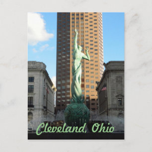 Cleveland, OH Fountain (groen) in Sunshine Briefka Briefkaart