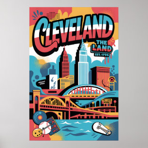 Cleveland OH Graffiti Stedelijk Reisposter Poster