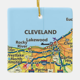 Cleveland OH Map Keramisch Ornament