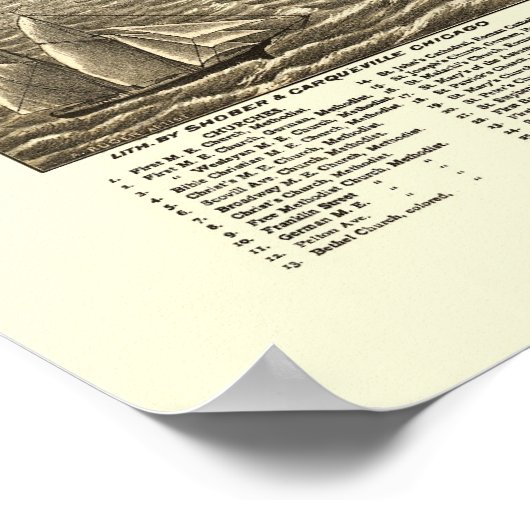 Cleveland, OH Panoramic Map - 1877 Poster (Hoek)