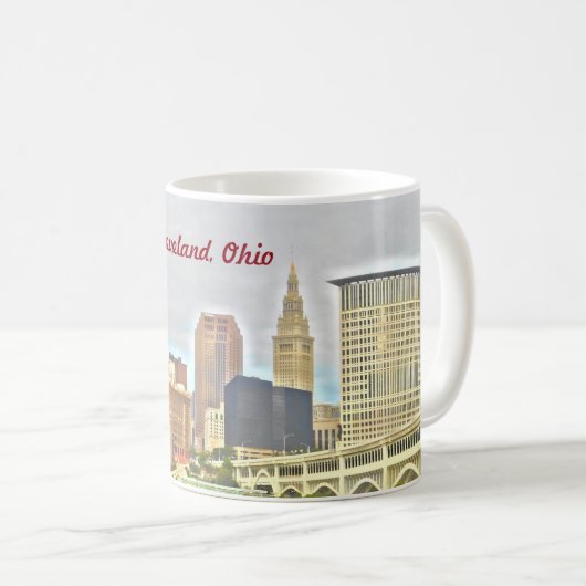 Cleveland OH Riverside View Mug (Devant droit)