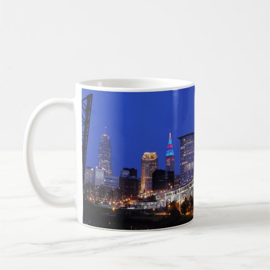 Cleveland OH Riverview Night Mug (Gauche)