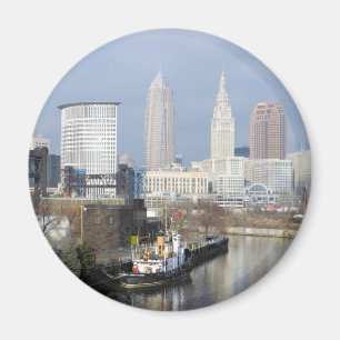 Cleveland OH (Uitzicht met sleepboot) Magneet