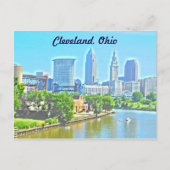 Cleveland,OH Uitzicht (verfeffect) Briefkaart (Voorkant)