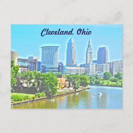 Cleveland,OH Uitzicht (verfeffect) Briefkaart