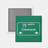 Cleveland, OH verkeersbord Magneet (Voorkant / Achterkant)