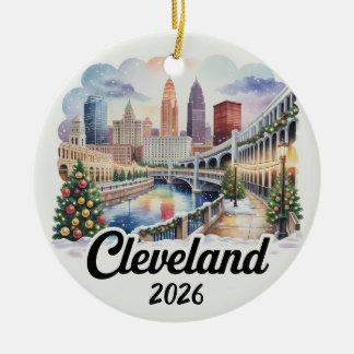 Cleveland Ohio 2026 Kerst Ornament Thuisstad