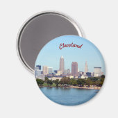 Cleveland, Ohio, aimant rond (Recto/Verso)